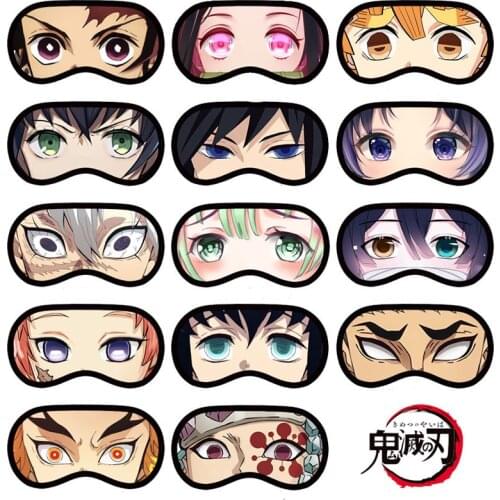 Demon Slayer Cosplay Eye Mask Cartoon Anime Demon Slayer Figures Peripheral Kamado Tanjirou Nezuko Hashibira Inosuke Eye Masks