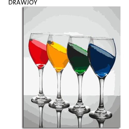 DRAWJOY Framed Picture DIY Painting By Numbers Canvas Oil Painting Home Decoration For Living Room Of Still Life