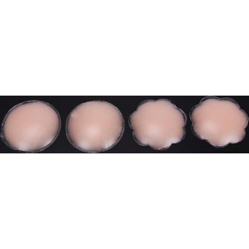 Womens Wedding Party Dress Anti-glare Anti-bumps Round Flower Silicone Skin Color Nipple Patch New Bra For Ladies New Style