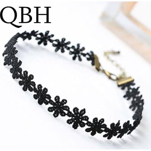 NK715 Fashion Hot Tattoo Punk Collares Vintage Love Lace Flower Necklace Choker For Women Chain Jewelry Statement Collier