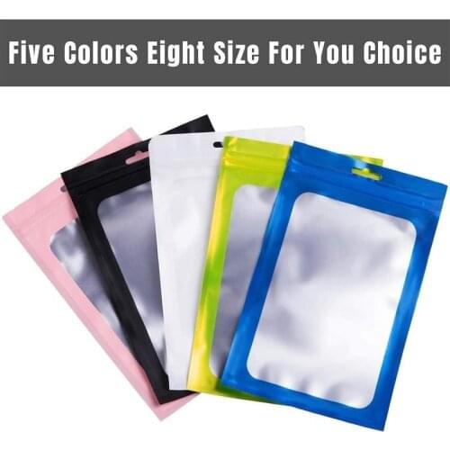 100pcs 4 Colors Matte Aluminum Foil Zipper Lock Packaging Bag Resealable Grip Mylar Pouch Small Sachets Food Sample Storage Bags