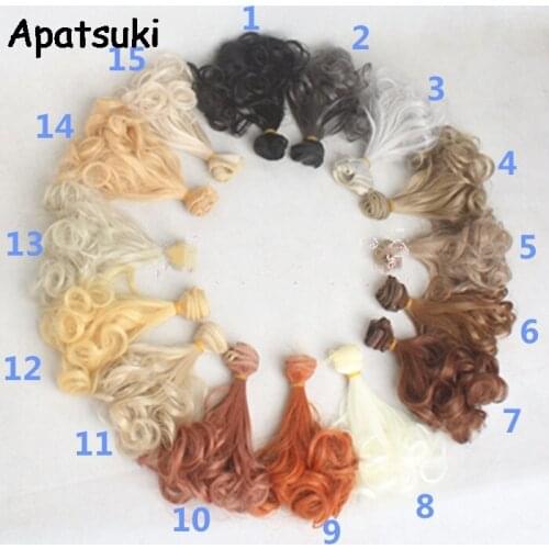Natural Brown Golden Khaki Color DIY Wig For Barbie Dolls Hair For Monster High Demon Doll DIY High-temperature Wire Wigs