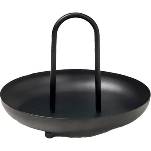 Storage Tray Portable Makeup Organize Wrought Iron with Handle Storage Holder for Dresser