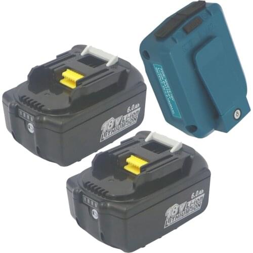 1pcs/2pcs 18V 6000mAH Replacement Power Tools Battery for Makita Bl1860 Built in 10Pcs Sony 18650 with USB Power source Adapter