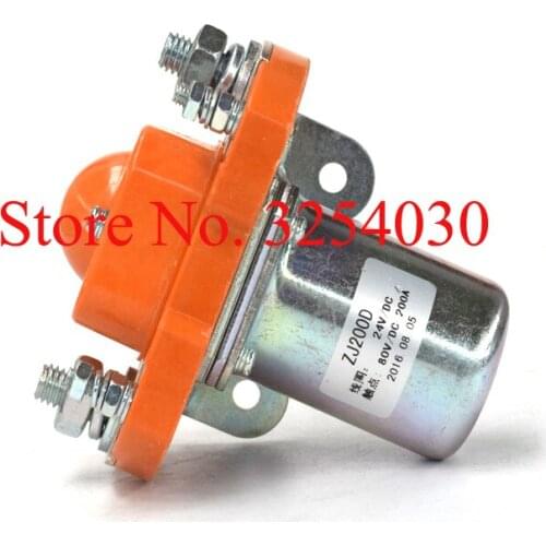 Conventional Home Made Orange 24V 200A DC Contactor ZJ200D for Electric Tourist Coach or Sightseeing Car Electric Pallet Trucks