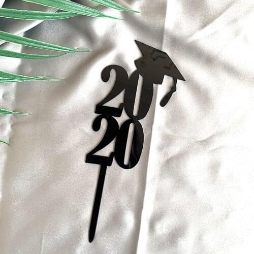 2020 black Graduation Cake Toppers BachelorS Clothing Congratulate Cupcake Fruit Picks Acrylic Cake Decoration For Schoolmates
