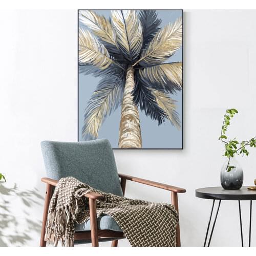 Tropical Landscape Wall Art Canvas Painting Picture Palm Tree Canvas Printed Poster for Livingroom Bedroom Decoration NO FRAME