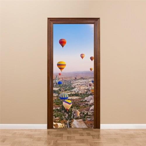 Turkey hot air balloon 3D Door Wall Sticker Home Decor Art Decals creative Vinyl Wallpaper Waterproof door stickers decoration
