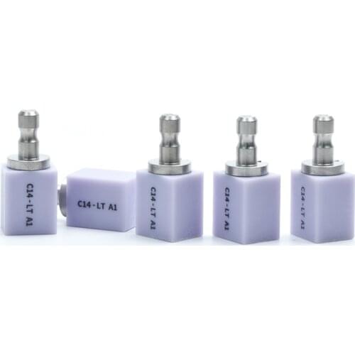 Yucera 15pcs C14-LT Lithium Disilicate Blocks Glass Ceramic E-max glass ceramic block for CAD CAM Sirona Inlab