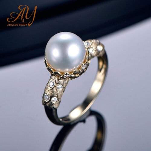 Anillos Yuzuk Real 925 Sterling Silver Minimalist Pearl Ring For Women Wedding Party Cute Fine Jewelry Accessories Open Size