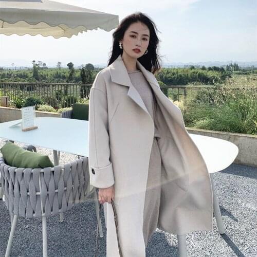 Winter Coat Women 100% Wool Coat Female Double Side Woolen Coats and Jackets Women Korean Long Jacket Chaqueta Mujer MY