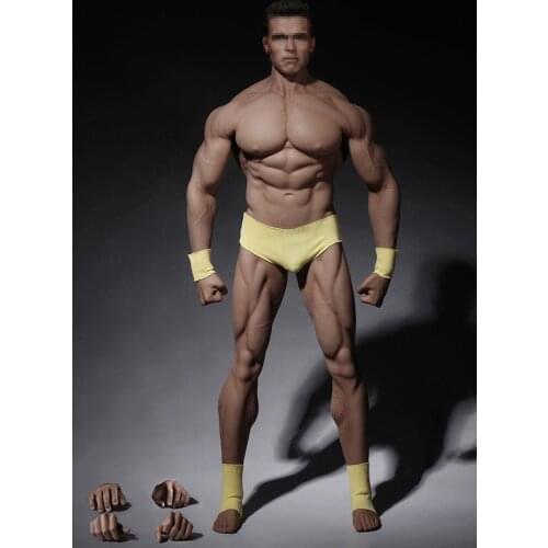 PL2016-M34 1/6 Male Super-Flexible Strong Muscular Seamless Figure Body With Stainless Steel in Suntan Color Figure Body Model