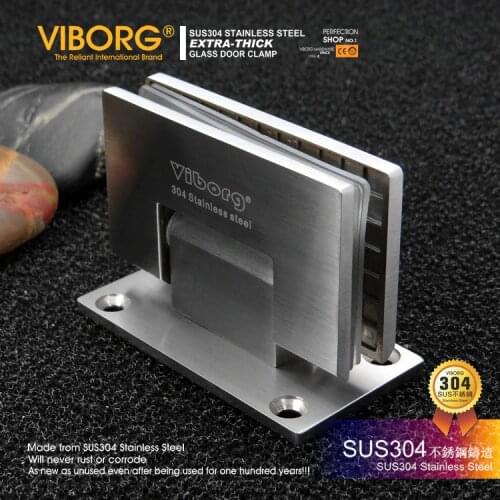 1 pair)VIBORG 304 Stainless Steel Casting Extra-thick Heavy-duty Wall Mount Frameless Shower Door Screen Wall to Glass Hinge