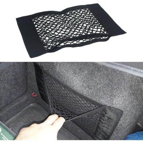1PC Car Back Rear Trunk Seat Elastic String Net Mesh Storage Bag Pocket Cage for Skoda Octavia for BMW E46 E39 for peaugeot 207