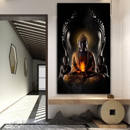 1 Pieces Hot Selling God Zen Buddha Statue Wall Art Pictures For Living Room Modern Home Decor Posters HD Canvas Oil Paintings