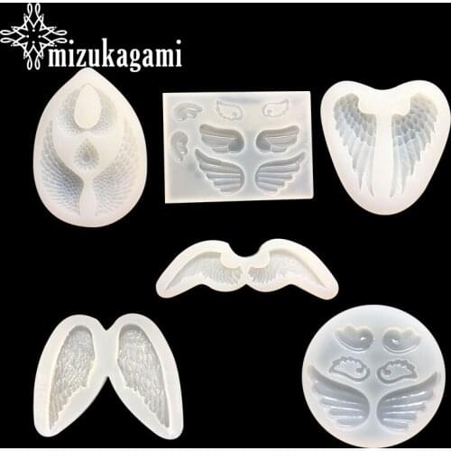 1pcs UV Resin Jewelry Liquid Silicone Mold Angel Wings Resin Charms Pendant Molds For DIY Intersperse Decorate Making Jewelry