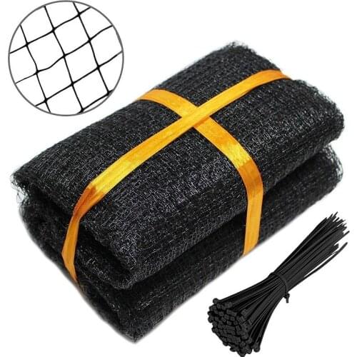 2.1mx6m/10m/20m Anti-Bird Nettting Black Grid 2cm Cable Tie Protective Net Garden Plants Pest Control Cover Pool Safety Fence