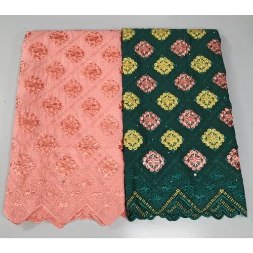 2.5+2.5yards African Dry Lace Fabric High Quality 100%Cotton Lace French Lace Fabric With Stones Swiss Voile Lace In Switzerland