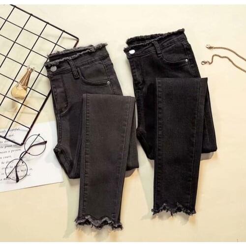 2021 Jeans Female Denim Pants Large Size Black Color Womens Jeans Stretch Bottoms Feminino Skinny Pants For Women Trousers