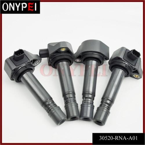 4 pcs 30520-RNA-A01 099700-101 New Ignition Coil For Honda Civic 2006-2011 1.8L UF582 C1580 UF-582 30520 RNA A01 30520RNAA01