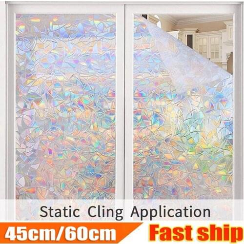 3D Decorative Window Privacy Film Stained Glass Window Sticker Self-adhesive Vinyl Static Anti Uv Glass Tint Film for Bathroom