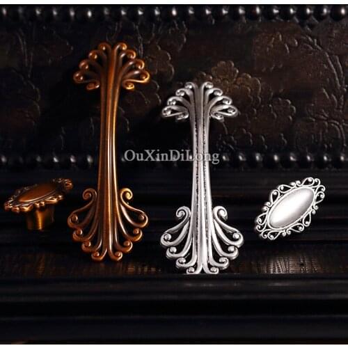 Elegant & Beauty 10PCS European Antique Kitchen Door Furniture Handles Cupboard Drawer Wardrobe Cabinet Pulls Handles and Knobs