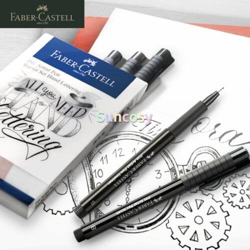 Faber-Castell Pitt Artist Pen black Manga Detail Nibs, Art Brush Marker, Waterproof Pigma Micron Fine Line Set ,Art supplies