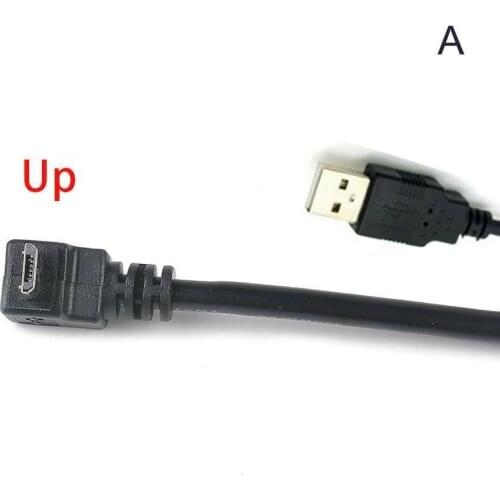 1PC 27cm Right Angle USB 2.0 Male to 90 Degree Left USB Pin 5 Connector Cable Male Cord Angle Micro Adapter Converter W8D3