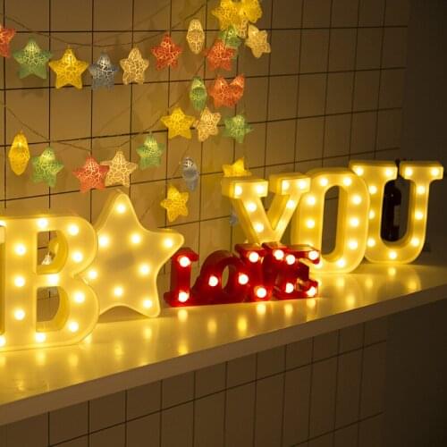 INS hot 26 English letter lights LED symbol modeling lights wedding night light birthday wedding lights