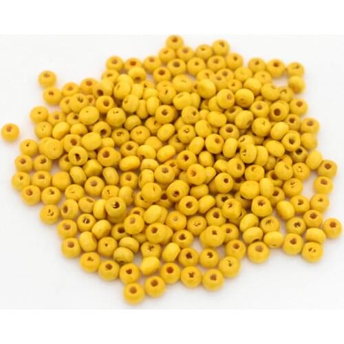 4mm 1000pcs/lot Yellow Color Tiny Wooden Beads Loose Beads For Making Bracelet Necklace DIY Handmade Jewelry Accessories