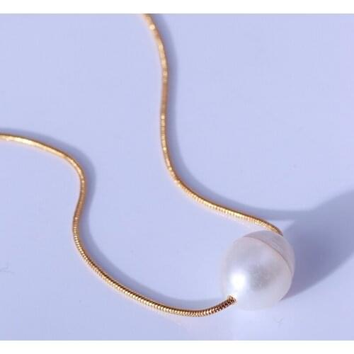 Fashion simple natural single pearl elegant temperament Necklace