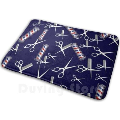 Barber Shop Pattern Hair Stylist Fashion Mat Rug Carpet Anti-Slip Floor Mats Bedroom Barber Birthday Barber Barber Inspired