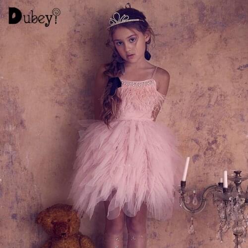 Beading Feather Dress Suspender Princess Dress for Teenage Girl Birthday with Party Dress Fluffy Dresses for Teen Girls