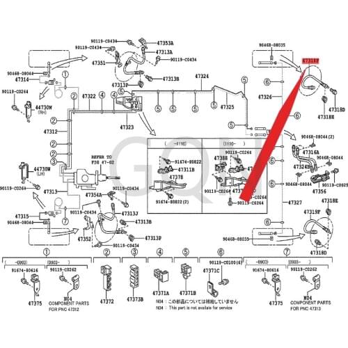Right rear flexible hose 2007-Toy ota LAN DCR UIS ER parking brake oil pipe connecting pipe oil supply pipe connecting pipe