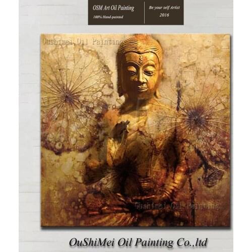 Professional Artist Hand-painted High Quality Indian Buddha Oil Painting On Canvas Modern Buddha Sit In Meditation Oil Paintings