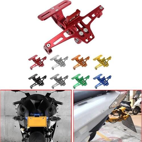 Motorcycle Adjustable License Number Plate For Yamaha XMAX300 License Frame Holder Bracket LED Light X-MAX 125 250 400 FZ8 FZ1
