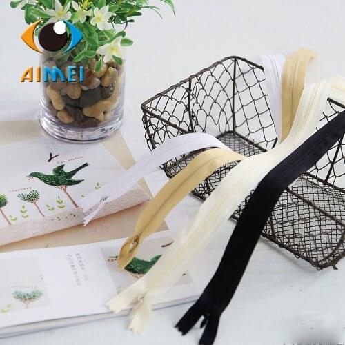 Diy Manual 50 Cm Nylon Invisible Zipper Closed End Zipper White Beige Black Cushion For Leaning On Of Zipper
