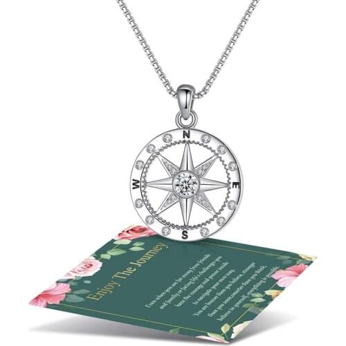 WANGAIYAO new alloy geometric compass compass necklace jewelry female fashion simple wild lady clavicle chain holiday gift