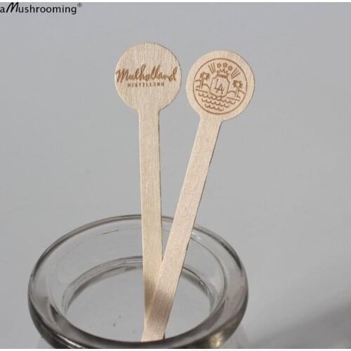 X100 Customized Wooden Cocktail Drink Swizzle Stick Stirrers Personalized Stirrers for Coffee Bars Weddings Bachelorette Party