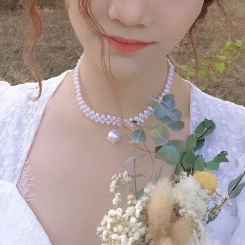 Jewelry on the neck vintage temperament pearl clavicle chain 2021 new simple niche necklace women jewelry necklace