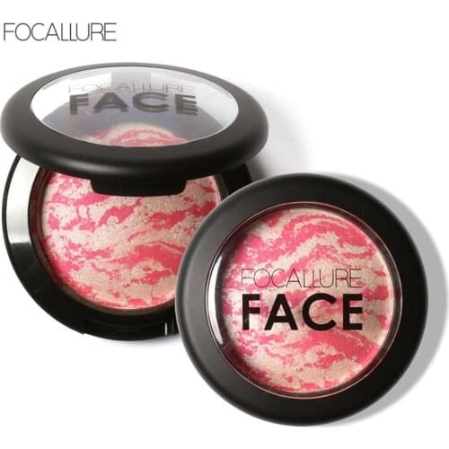 FOCALLURE brand Make Up Blushes Face Bronzer Blushes Powder Cosmetic Natural Base Makeup Highlighter Face Contour Peach Blusher