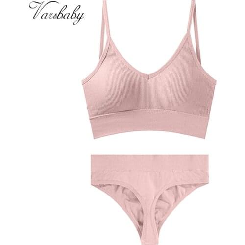 Varsbaby Simple comfortable underwear women gather light beautiful back bra set