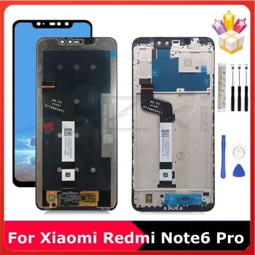 6.26" AAA+ Quality for Xiaomi Redmi Note 6 Pro LCD Display with Frame Digitizer Assembly Parts Note6 Pro Panel Full Touch Screen