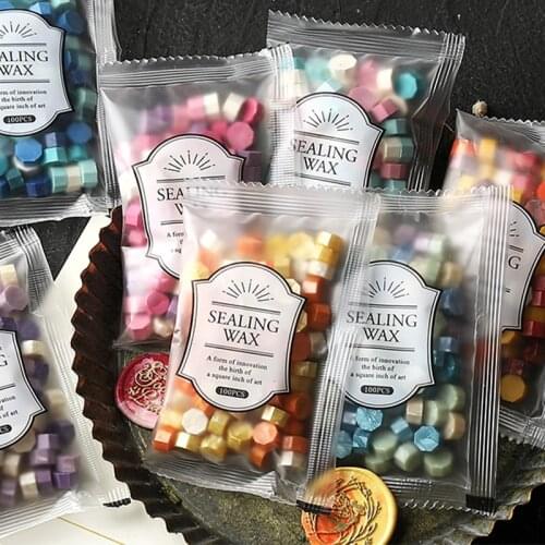100pcs/Bag Wax Seal Stamp Mix Color Wax Beads Sealing Wax Seal for Scapbooking Craft Gift Wedding Invitation
