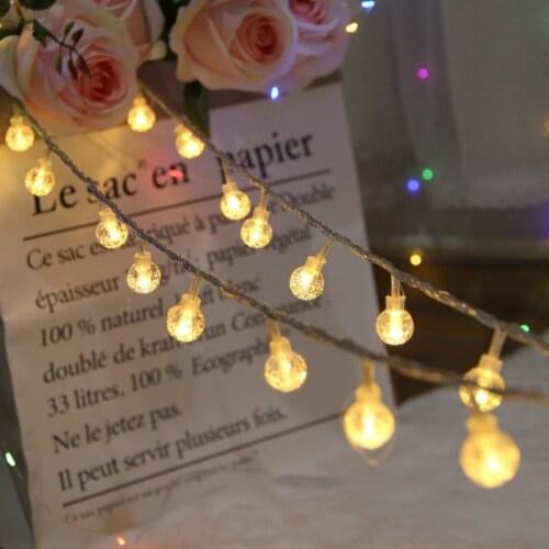 2 Color 3/6/10M LED Crystal Bubble Ball Light String Outdoor String Lights Fairy Light Lamp for Bedroom Wedding Party Decoration