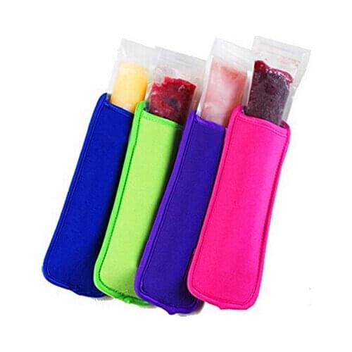 2000pcs/lot free shipping neoprene ice sleeves popsicle holders mixed colors pop ice sleeves summer icy block lolly 8*16cm