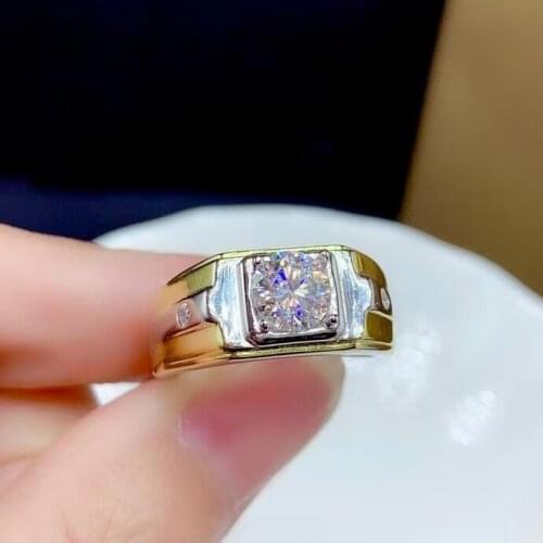 2021 new exquisite sparkling moissanite ring for men 925 sterling silver birthday gift shiny better than diamond strong power