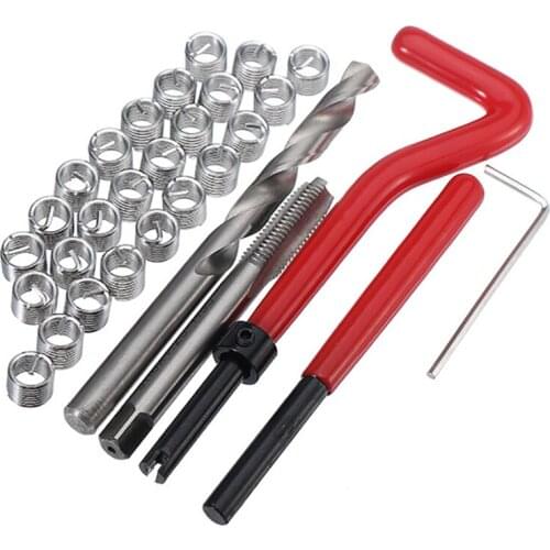 Promotion! 30Pcs Car Engine Block Restoring Damaged Thread Repair Tool Kit Auto Helical Coil Insert Garage Tools M8 Thread Repai
