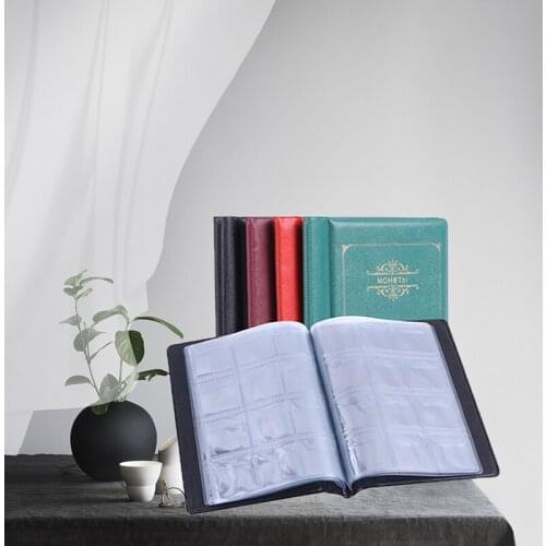 Album For Coins Leather 10 Sheets Stamp Album 250/120 Pockets Coin Collection Book For Commemorative Coin Badges Tokens Album