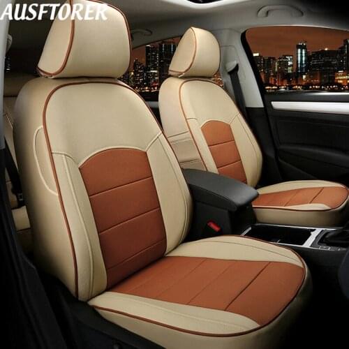 AUSFTORER Custom Cover Seat for Chevrolet Malibu 2013 Genuine Leather Automotive Seat Cover Cushion Supports Accessories Styling